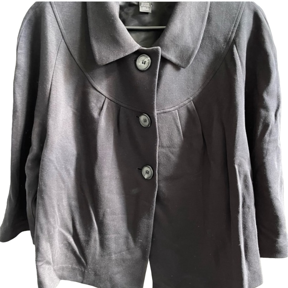 STYLE & CO‎ Black Cropped Knit Button Up Plus Size Jacket Size 18